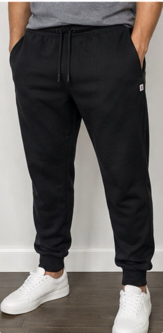 Monument Mens Jogger Sweatpants XL Black Fleece Drawstring Athletic Casual Pants